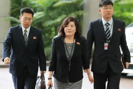 Thứ trưởng Ngoại giao Triều Tiên Choe Son-hui (giữa). (Nguồn: Yonhap/TTXVN)