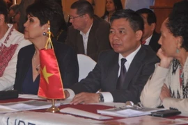Phó trưởng Ban Đối ngoại Trung ương Nguyễn Huy Tăng tại hội thảo. (Ảnh: Việt Hùng/Vietnam+)