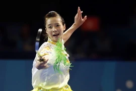Người đẹp wushu Dương Thúy Vy. (Ảnh: Quốc Khánh/TTXVN)