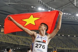 Dương Văn Thái tiếp tục mang HCV về cho đoàn Việt Nam tại SEA Games 29. (Ảnh: Quốc Khánh/TTXVN)