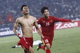 Vũ Minh Tuấn đã khiến tất cả vỡ òa nhưng tuyển Việt Nam vẫn phải dừng bước. (Ảnh: Minh Chiến/Vietnam+)