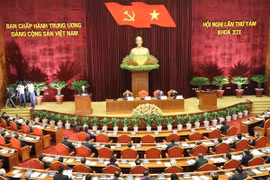 Quang cảnh khai mạc Hội nghị lần thứ tám Ban Chấp hành Trung ương Đảng khoá XII. (Ảnh: TTXVN)