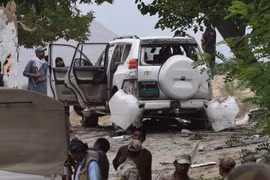 Hiện trường vụ đánh bom ở Pakistan. (Nguồn: AFP)
