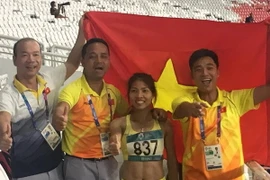 Thu Thảo xuất sắc giành huy chương vàng. (Ảnh: Trần Chiến/Vietnam+)