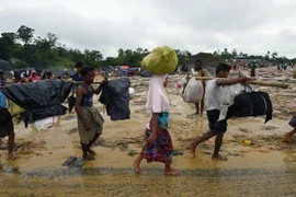 Người tị nạn Hồi giáo Rohingya tại trại tị nạn ở Balukhali, Bangladesh. (Nguồn: AFP/TTXVN)