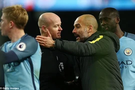 Pep Guardiola không hài lòng về trọng tài. (Nguồn: Getty Images)