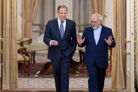 Ngoại trưởng Nga Sergei Lavrov và người đồng cấp Iran Mohammad Javad Zarif. (Nguồn: AP)
