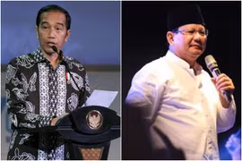 Tổng thống đương nhiệm Indonesia Joko Widodo và ông Prabowo Subianto. (Nguồn: straitstimes)