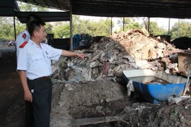 Phân bón sản xuất trái phép ở Đắk Lắk. (Ảnh: Phạm Cường/TTXVN)