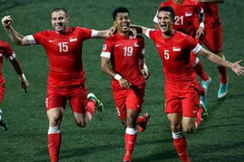 Niềm vui của các cầu thủ Singapore. (Nguồn: AFF)