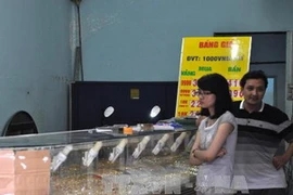 Tiệm vàng Kim Ngọc Thành, nơi xảy ra vụ án. (Ảnh: TTXVN)