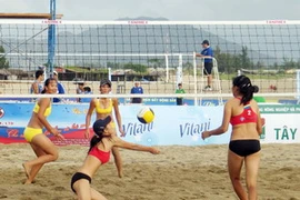 Các đội bóng chuyền nữ tham gia thi đấu vòng loại. (Ảnh: Công Thử/TTXVN) 