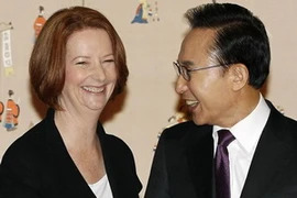 hủ tướng Australia Julia Gillard và Tổng thống Hàn Quốc Lee Myung-bak. (Nguồn: Reuters)