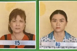 Các đối tượng Nguyễn Thị Loan (trái) và Nguyễn Thị Ngân. (Ảnh: TTXVN phát)