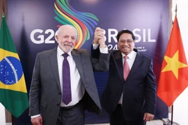 Thủ tướng Phạm Minh Chính hội đàm Tổng thống Brazil Luiz Inácio Lula da Silva. (Ảnh: Dương Giang/TTXVN)