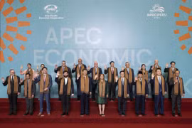 Các lãnh đạo dự Hội nghị Cấp cao APEC lần thứ 31. (Ảnh: TTXVN phát)