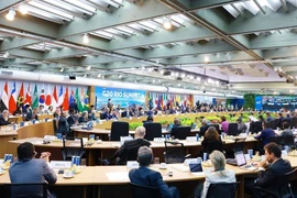 Phiên thảo luận “Phát triển bền vững và chuyển đổi năng lượng” tại Hội nghị thượng đỉnh G20. (Ảnh: Dương Giang/TTXVN)