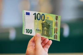 Đồng tiền mệnh giá 100 euro tại Rome, Italy. (Ảnh: AFP/TTXVN)