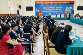 Quang cảnh tại Diễn đàn Trẻ em Quốc gia lần thứ 7. (Ảnh: Minh Huệ/TTXVN)