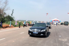 Dự án Quốc lộ 1 qua tỉnh Quảng Trị dài khoảng 70Km vượt tiến độ trước hai tháng. (Ảnh: Việt Hùng/Vietnam+)