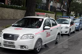 Xe taxi sẽ tiến tới lắp hộp đen và in hóa đơn tiền cước. (Ảnh: Thế Duyệt/TTXVN)