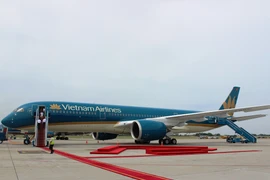 Vietnam Airlines trở thành hãng hàng không đầu tiên ở Châu Á chính thức khai thác chiếc A350 XWB. (Ảnh: Việt Hùng/Vietnam+)