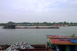 Vị trí xây dựng cầu Tân Phong trên Quốc lộ 21B bắc qua sông Đào, tỉnh Nam Định. (Ảnh: Việt Hùng/Vietnam+)