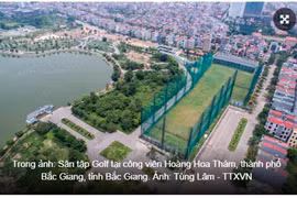 Sân tập golf tại Công viên Hoàng Hoa Thám, tỉnh Bắc Giang. (Ảnh: Tùng Lâm/TTXVN)