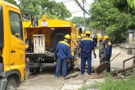 Trong vòng hơn 20 năm qua, Hà Nội đã đầu tư hàng chục nghìn tỷ đồng để tiêu úng, chống ngập. (Nguồn ảnh: TTXVN)