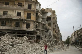 Cảnh đổ nát trong xung đột ở Aleppo ngày 2/5. (Nguồn: AFP/TTXVN)