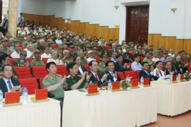 Chủ tịch nước Trần Đại Quang dự Lễ kỷ niệm 62 năm Chiến thắng lịch sử Điện Biên Phủ. (Ảnh: Nhan Sáng/TTXVN)