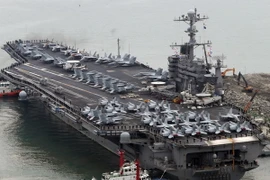 Tàu sân bay hạt nhân Mỹ USS John C. Stennis. (Nguồn: Yonhap/TTXVN)
