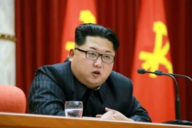 Nhà lãnh đạo Triều Tiên Kim Jong-un phát biểu tại một hội nghị ở Bình Nhưỡng. (Nguồn: EPA/TTXVN)
