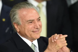 Ông Michel Temer trong lễ nhậm chức Tổng thống lâm thời ở Brasilia ngày 12/5. (Nguồn: AFP/TTXVN)