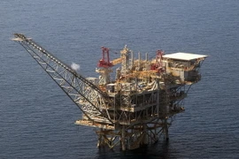 Giàn khoan dầu Tamar của Israel ở ngoài khơi biển Địa Trung Hải. (Nguồn: AFP/TTXVN)