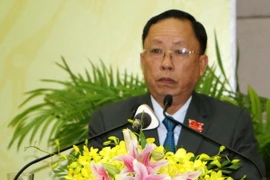 Bí thư Tỉnh ủy Hậu Giang nhiệm kỳ 2015-2020 Trần Công Chánh phát biểu. (Ảnh: Huỳnh Sử/TTXVN)