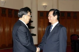 Thủ tướng Nguyễn Tấn Dũng tiếp Bộ trưởng Bộ An ninh quốc gia Trung Quốc Cảnh Huệ Xương. (Ảnh: Đức Tám/TTXVN)
