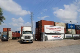 Cảng logistics Công ty TNHH Dương Vũ, huyện Thủ Thừa, tỉnh Long An. (Ảnh: Hồng Đạt/TTXVN)