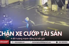 Hà Nội: Bắt nhóm thanh niên cầm phóng lợn chặn xe, cướp tài sản 