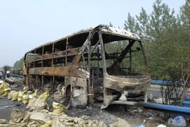 Hiện trường vụ tai nạn (Nguồn: News.cn)