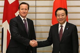 Cựu thủ tướng Nhật Bản Yoshihiko Noda trong một buổi tiếp Thủ tướng Anh David Cameron (Ảnh tư liệu: AFP)