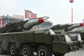 Tên lửa Misfudan từng ra mắt trong cuộc diễu binh tại Bình Nhưỡng tháng 10/2010 (Nguồn: Yonhap/TTXVN)