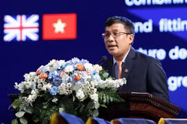 Thứ trưởng Thường trực Bộ Ngoại giao Nguyễn Minh Vũ phát biểu tại lễ kỷ niệm. (Ảnh: An Đăng/TTXVN)