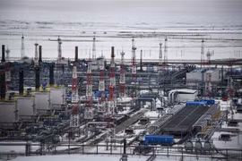 Toàn cảnh giếng khí đốt Bovanenkovo ở bán đảo Yamal thuộc Bắc cực. (Ảnh: AFP/TTXVN)