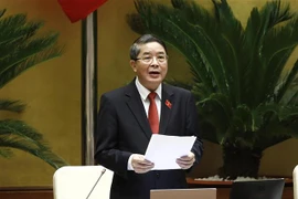 Phó Chủ tịch Quốc hội Nguyễn Đức Hải điều hành phiên họp. (Ảnh: An Đăng/TTXVN)