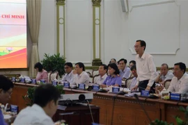 Quang cảnh buổi làm việc. (Ảnh: Thành Chung/TTXVN)
