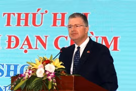 Đại sứ Hoa Kỳ tại Việt Nam Daniel J.Kritenbrink phát biểu tại hội thảo. (Ảnh: Nguyên Lý/TTXVN)