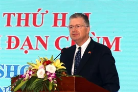 Đại sứ Hoa Kỳ tại Việt Nam Daniel J.Kritenbrink phát biểu tại hội thảo. (Ảnh: Nguyên Lý/TTXVN)