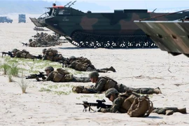 Binh sỹ NATO tham gia cuộc tập trận BALTOPS tại Nemirseta, Litva tháng 6/2018. (Ảnh: AFP/TTXVN)