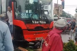 Hiện trường vụ tai nạn. (Ảnh: Hồng Điệp/TTXVN)